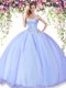 Charming Sweetheart Sleeveless 15 Quinceanera Dress Floor Length Beading Lavender Tulle