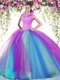 Custom Fit Tulle High-neck Sleeveless Backless Beading Vestidos de Quinceanera in Multi-color