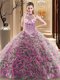 Cheap Halter Top With Train Lace Up Sweet 16 Dresses Multi-color for Military Ball and Sweet 16 and Quinceanera with Beading Brush Train
