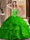 Modest Sweet 16 Quinceanera Dress Military Ball and Sweet 16 and Quinceanera and For with Embroidery and Ruffles Sweetheart Sleeveless Lace Up