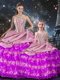 Amazing Sleeveless Lace Up Floor Length Beading and Ruffles Sweet 16 Dress