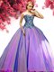 Elegant Multi-color Ball Gowns Tulle Sweetheart Sleeveless Beading Floor Length Lace Up 15th Birthday Dress