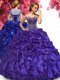 Sleeveless Beading and Ruffles Lace Up Sweet 16 Dresses