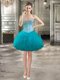 Superior Teal Prom Party Dress Prom and Party and For with Beading and Ruffles Sweetheart Sleeveless Lace Up