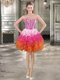 Multi-color Lace Up Sweetheart Beading and Ruffles Dress for Prom Organza Sleeveless