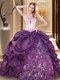 Admirable Taffeta Sleeveless Floor Length Quinceanera Gowns and Embroidery
